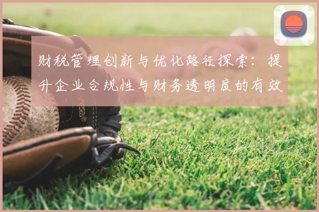 财税管理创新与优化路径探索：提升企业合规性与财务透明度的有效策略